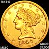Image 1 : 1844-O $5 Gold Half Eagle UNCIRCULATED