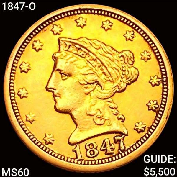 1847-O $2.50 Gold Quarter Eagle UNCIRCULATED