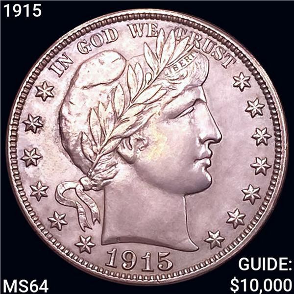 1915 Barber Half Dollar CHOICE BU