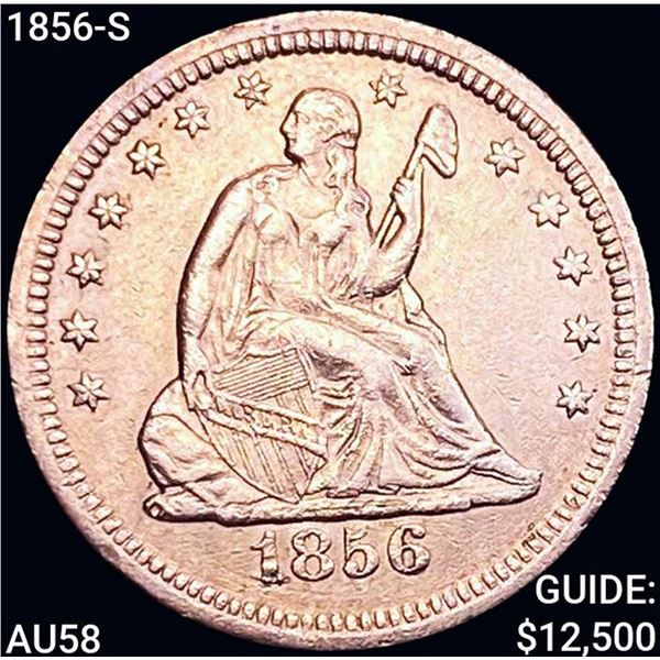 1856-S Seated Liberty Quarter CHOICE AU