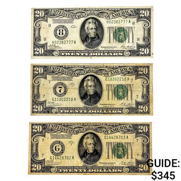 [3]1928 $20 U.S. Federal Reserve Notes-Green Seal