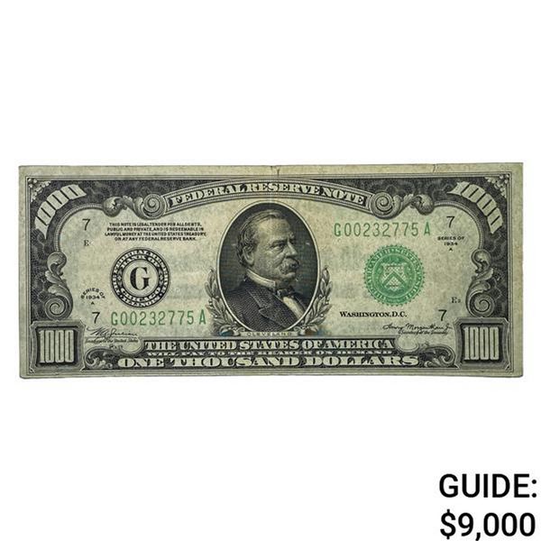 1934A $1000 U.S. FRN - Chicago XF