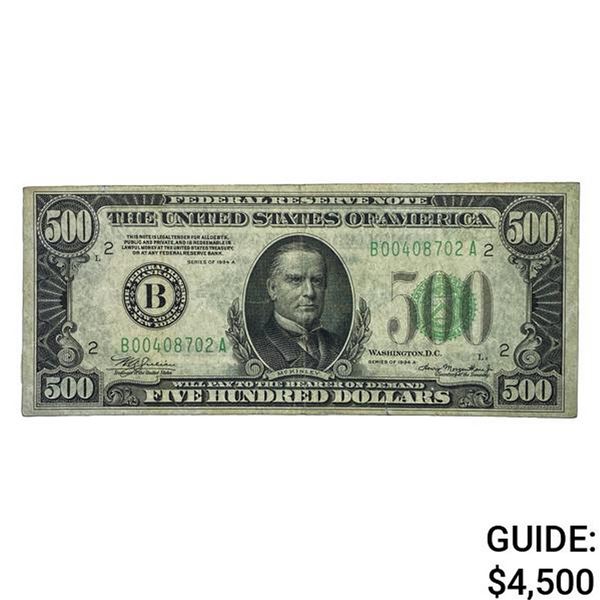 1934A $500 U.S. FRN - New York XF