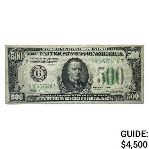 1934A $500 U.S. FRN - Chicago XF+