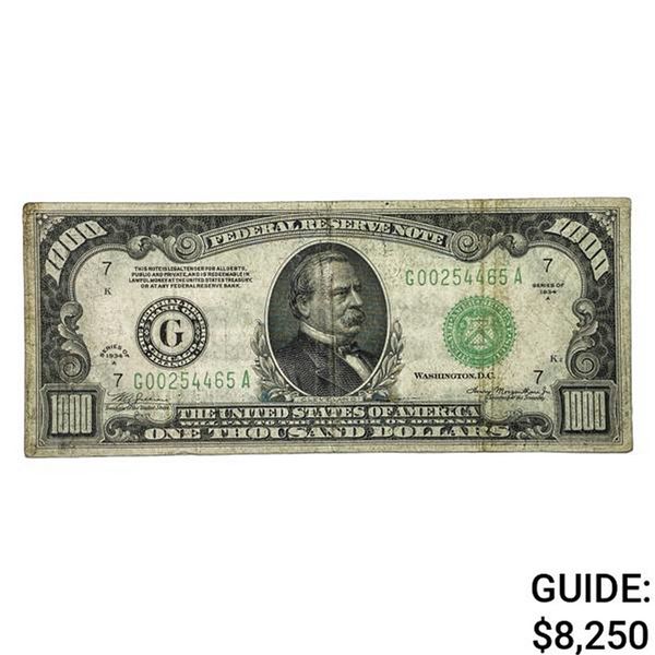 1934A $1000 U.S. FRN - Chicago Very Fine