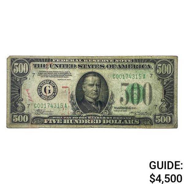 1934 $500 U.S. FRN - Chicago Very Fine