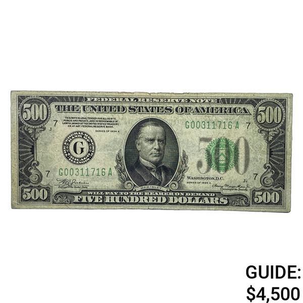 1934A $500 U.S. FRN - Chicago Very Fine+