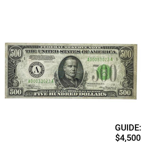 1934 $500 U.S. FRN - Boston XF+