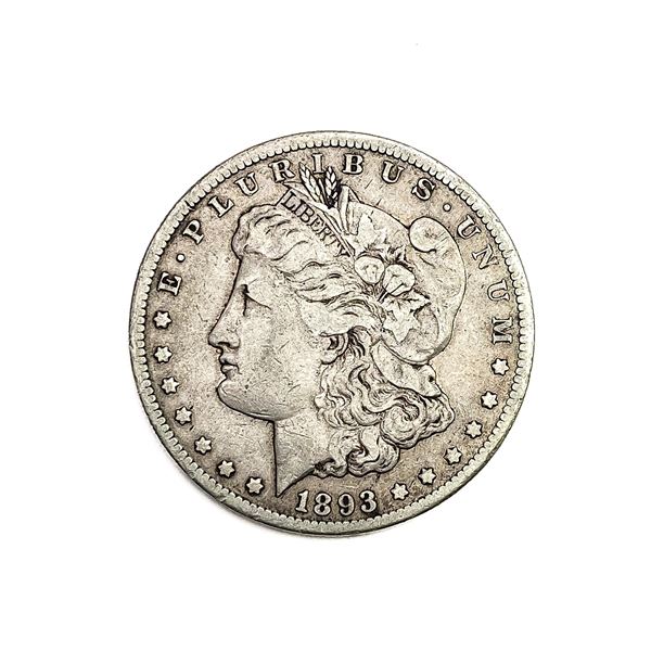 1893-CC Morgan Silver Dollar ABOUT UNCIRCULATED