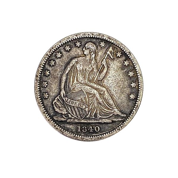 1840 Seated Liberty Half Dollar LIGHTLY CIRCULATED