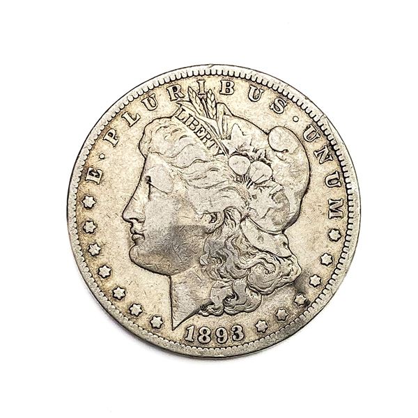 1893-CC Morgan Silver Dollar LIGHTLY CIRCULATED
