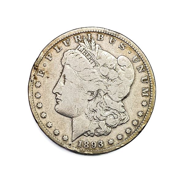 1893-CC Morgan Silver Dollar LIGHTLY CIRCULATED