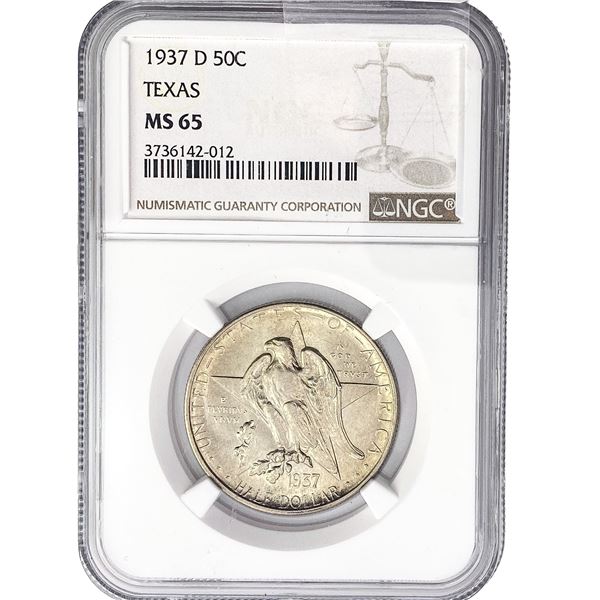 1937-D Texas Half Dollar NGC MS65