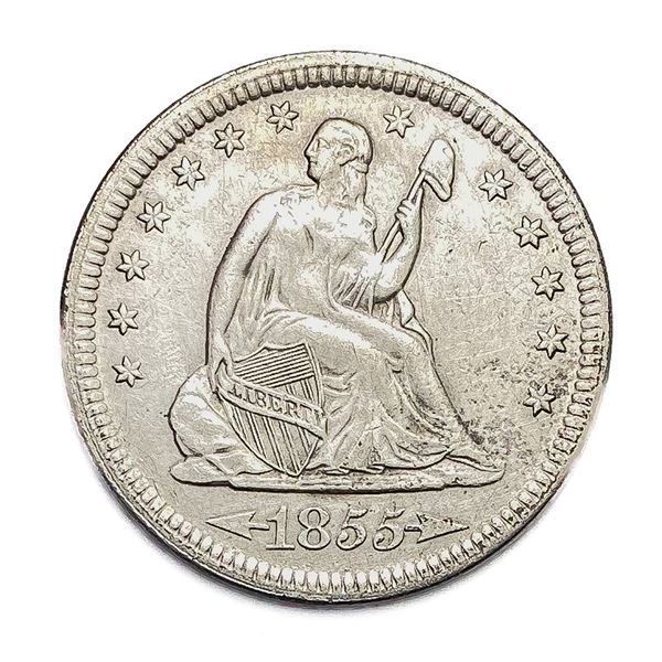 1855 Arrows Seated Liberty Quarter HIGH GRADE