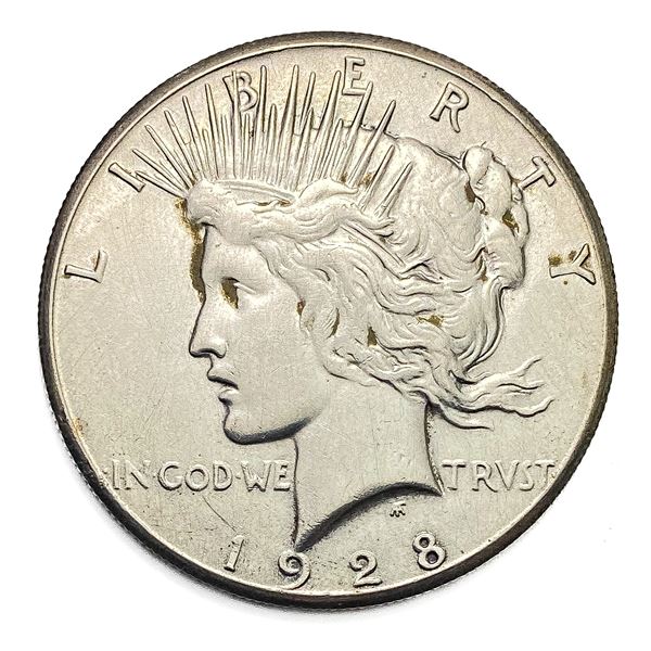 1928 Silver Peace Dollar CLOSELY UNCIRCULATED