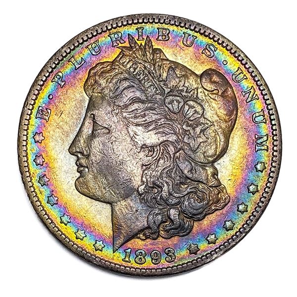 1893 Toned Morgan Silver Dollar CHOICE AU