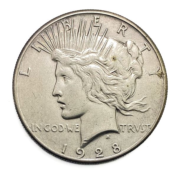 1928 Silver Peace Dollar NEARLY UNCIRCULATED