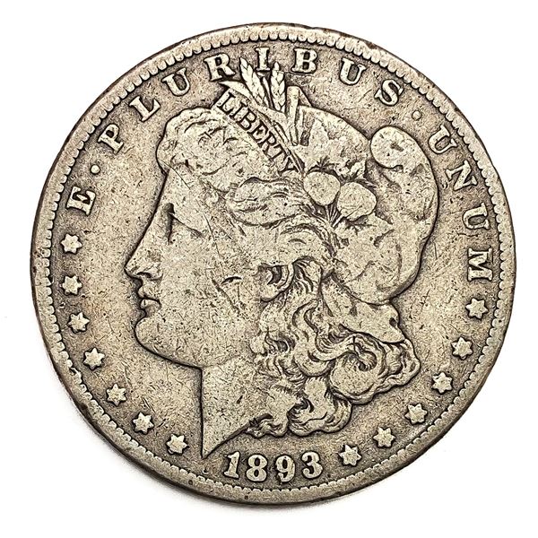 1893-CC Morgan Silver Dollar NICELY CIRCULATED