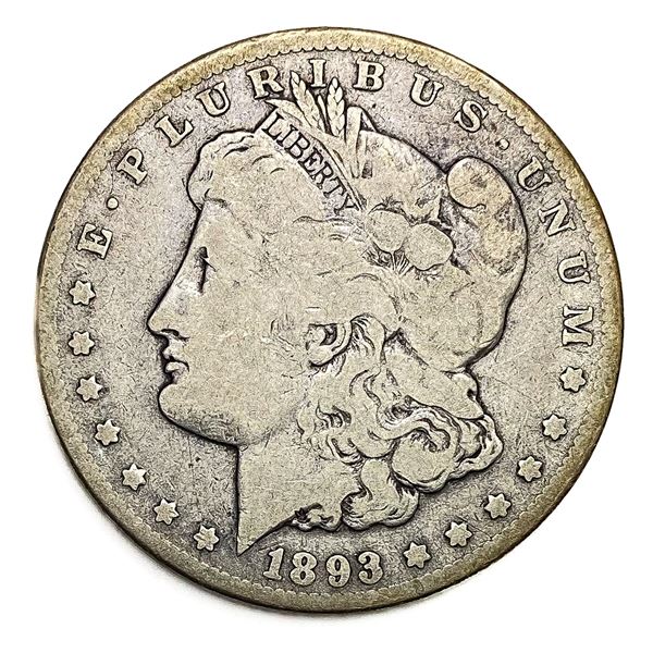 1893-CC Morgan Silver Dollar Avg Circ