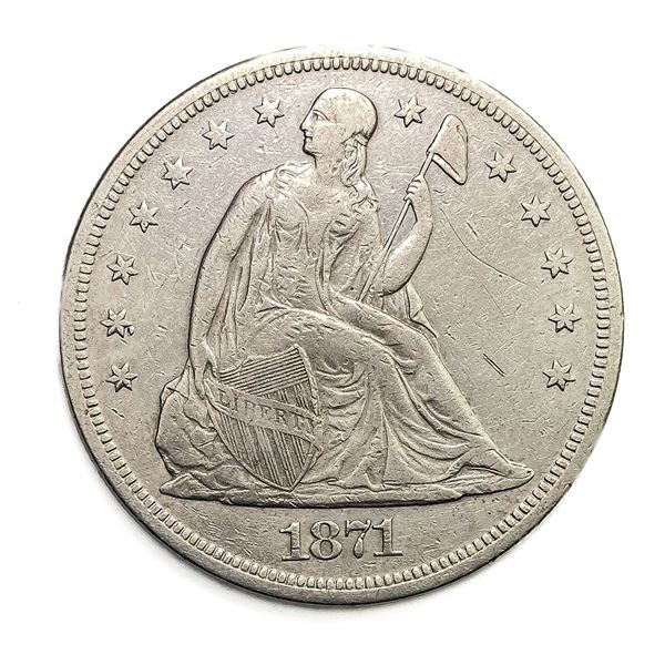 1871 Seated Liberty Dollar XF