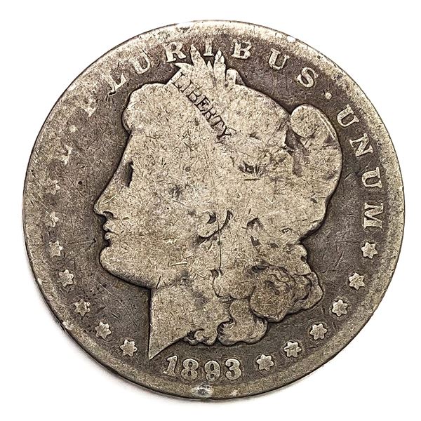 1893-CC Morgan Silver Dollar Avg Circ