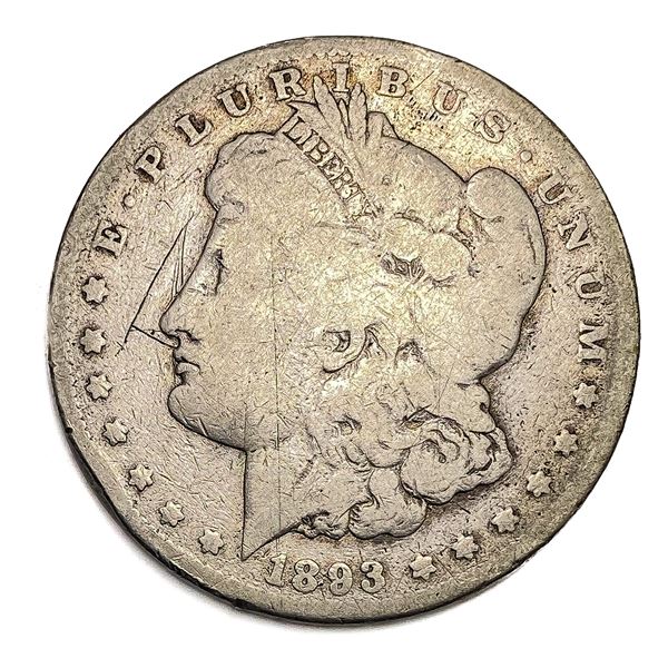 1893-CC Morgan Silver Dollar Avg Circ