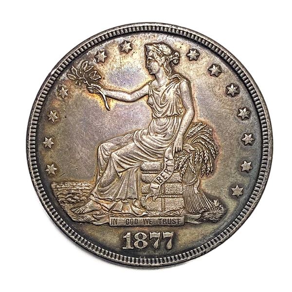 1877 Silver Trade Dollar AU+