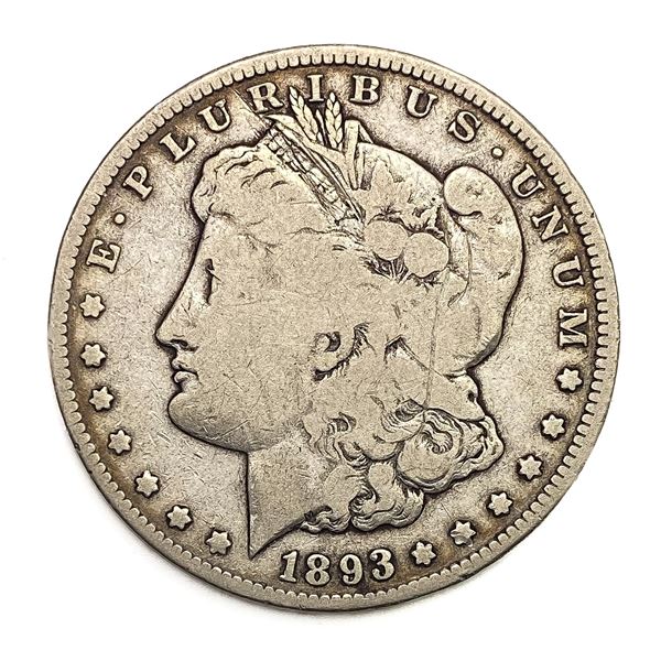 1893-CC Morgan Silver Dollar Avg Circ
