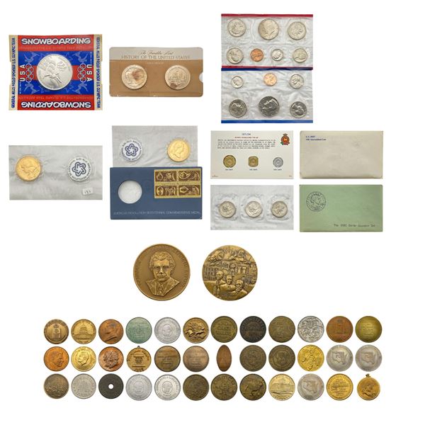 1960-1990 Varied US and Foreign Medals and Tokens Lot [61 Coins]