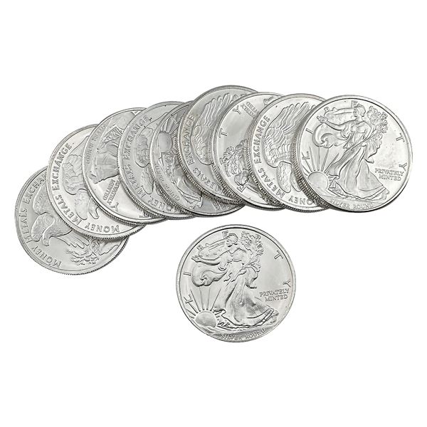 Gem BU 1oz Silver Rounds Lot of 10 [10 Coins]