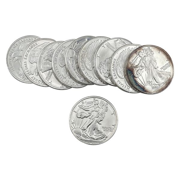 Gem BU 1oz Silver Rounds Lot of 10 [10 Coins]