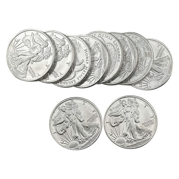 Gem BU 1oz Silver Rounds Lot of 10 [10 Coins]