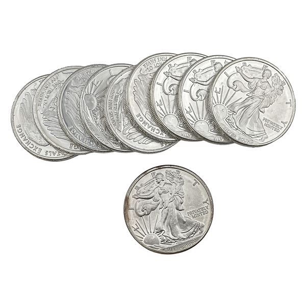 Gem BU 1oz Silver Rounds Lot of 10 [10 Coins]