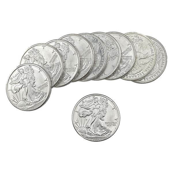 Gem BU 1oz Silver Rounds Lot of 10 [10 Coins]