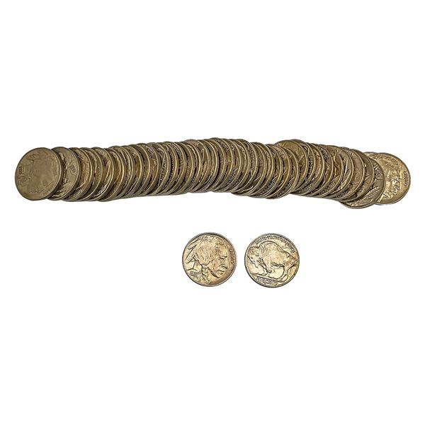 [40 Coins] 1938-D Roll of Buffalo Nickels