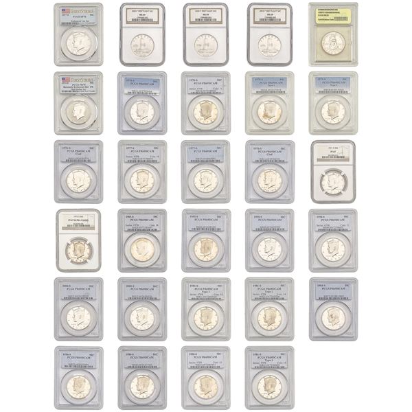 [20 Coins] 1971-2017 Graded Proof Kennedy and Commem. Half Dollars