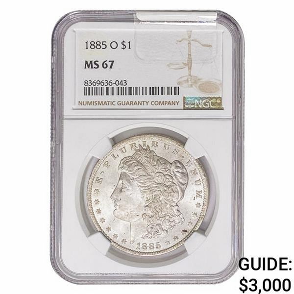 1885-O Morgan Silver Dollar NGC MS67