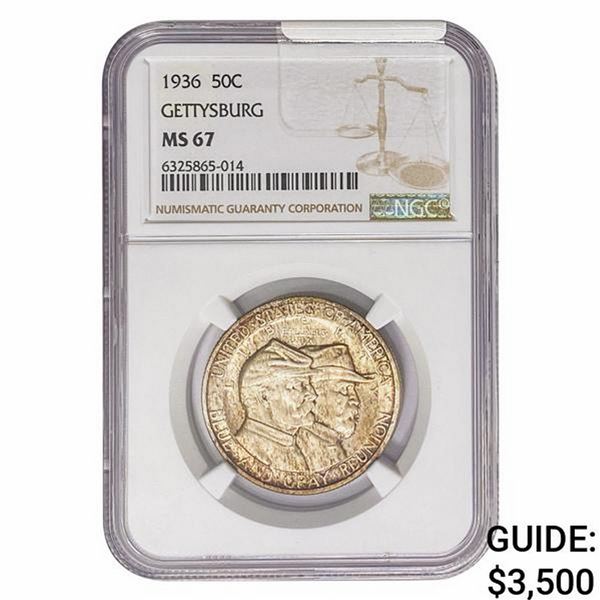 1936 Gettysburg Half Dollar NGC MS67