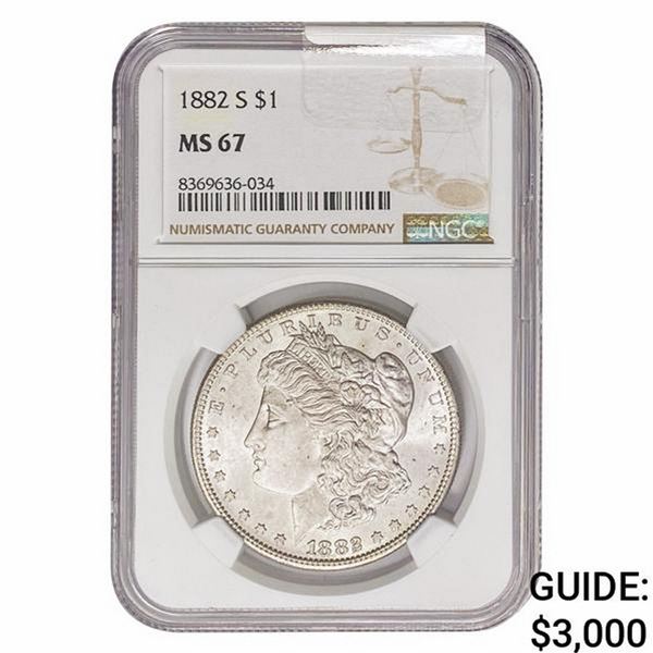 1882-S Morgan Silver Dollar NGC MS67