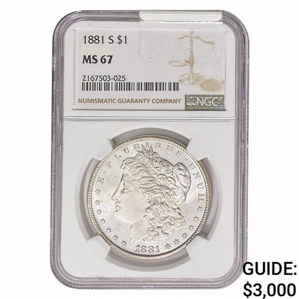 1881-S Morgan Silver Dollar NGC MS67