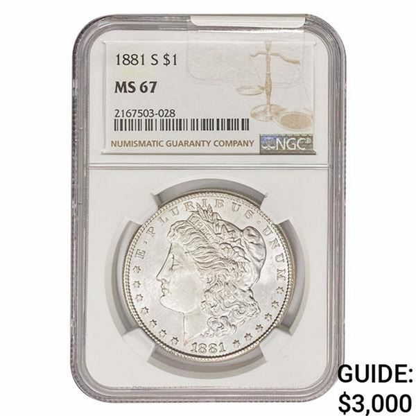 1881-S Morgan Silver Dollar NGC MS67
