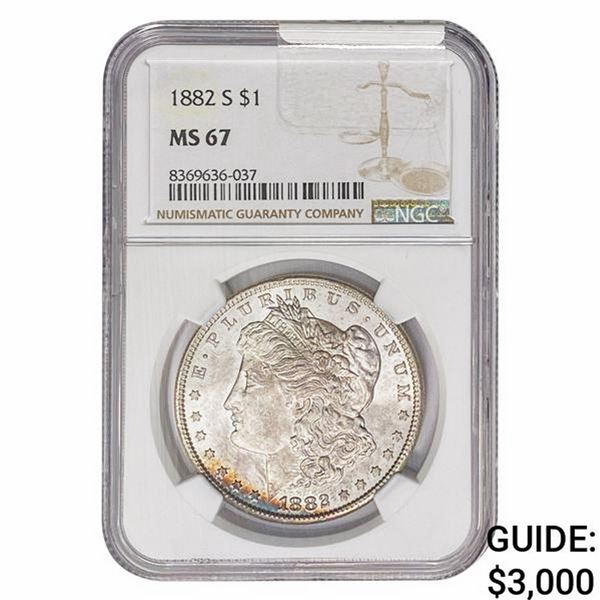 1882-S Morgan Silver Dollar NGC MS67