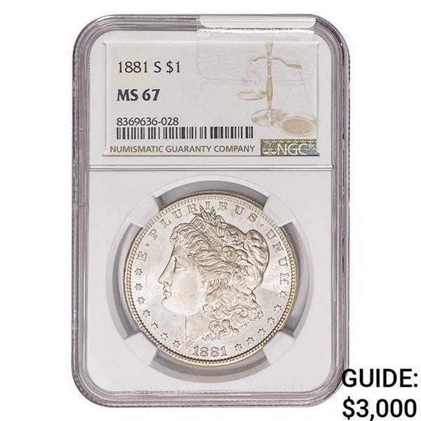 1881-S Morgan Silver Dollar NGC MS67