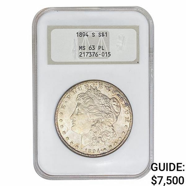 1894-S Morgan Silver Dollar NGC MS63 PL
