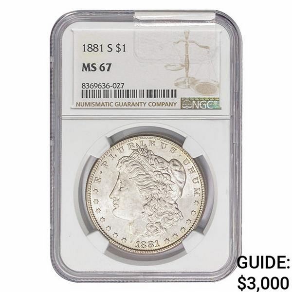 1881-S Morgan Silver Dollar NGC MS67