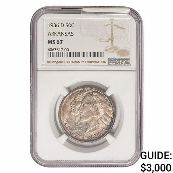 1936-D Arkansas Half Dollar NGC MS67