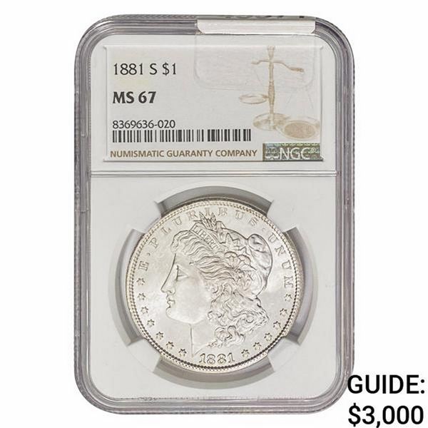 1881-S Morgan Silver Dollar NGC MS67