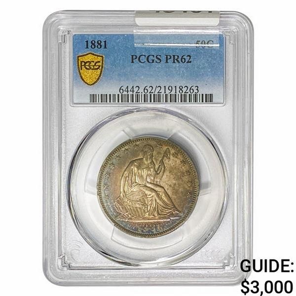 1881 Seated Liberty Half Dollar PCGS PR62