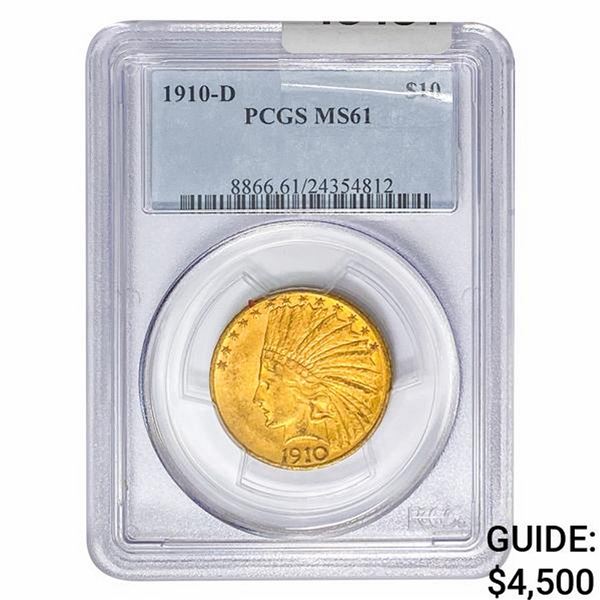 1910-D $10 Gold Eagle PCGS MS61