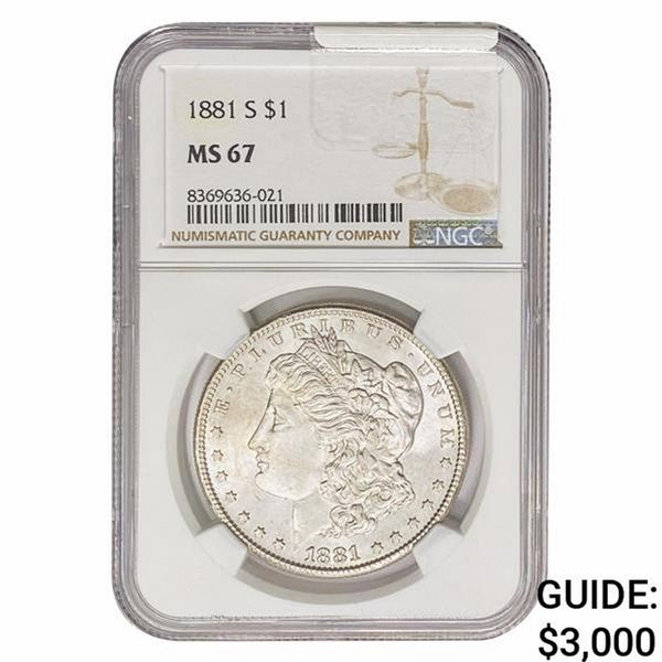 1881-S Morgan Silver Dollar NGC MS67